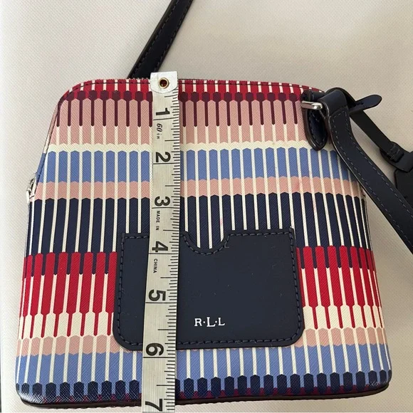 Lauren Ralph Lauren Red White Blue Crossbody Bag Lindley Alissa - Picture 13 of 16